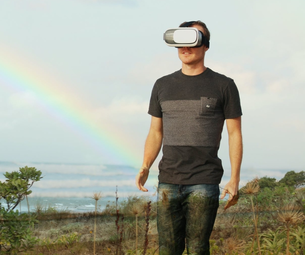 person using a vr headset